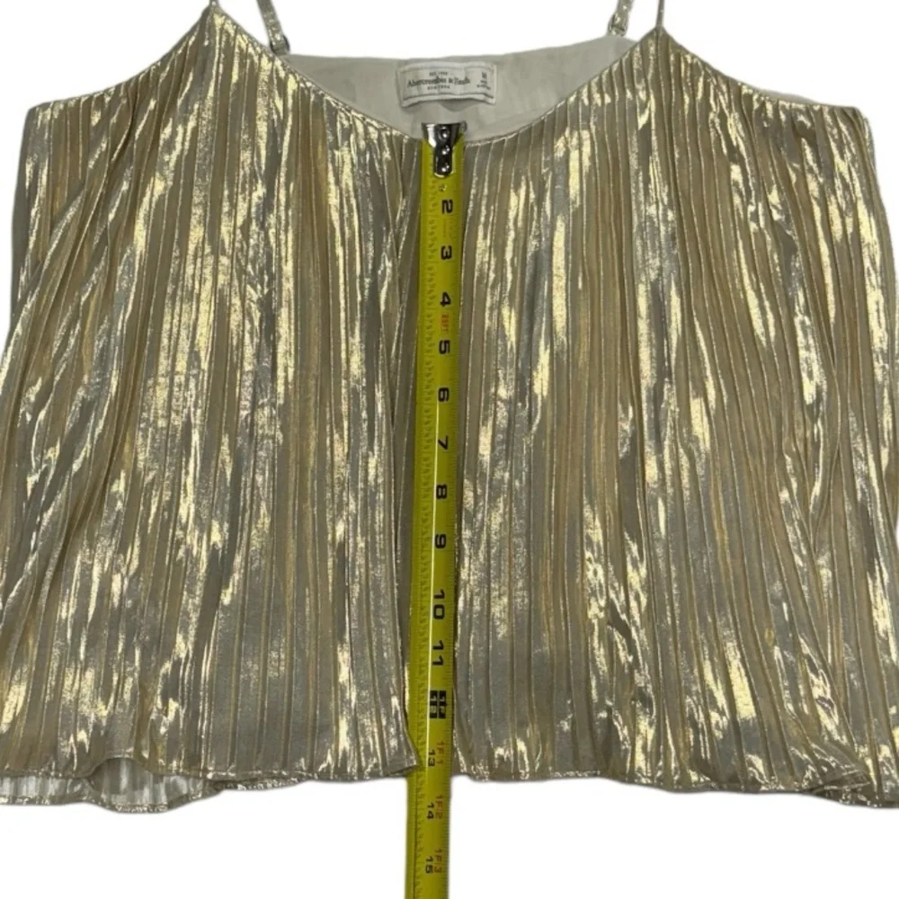 Abercrombie & Fitch size medium gold colored tank top blouse w adjustable straps - Picture 6 of 9